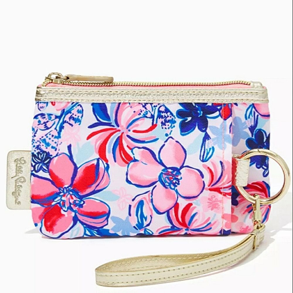 New LILLY PULITZER Zip Top Wallet Resort White NWT Party Like a Lobster